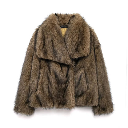 Women's Long Faux Fur Winter Coat Chic