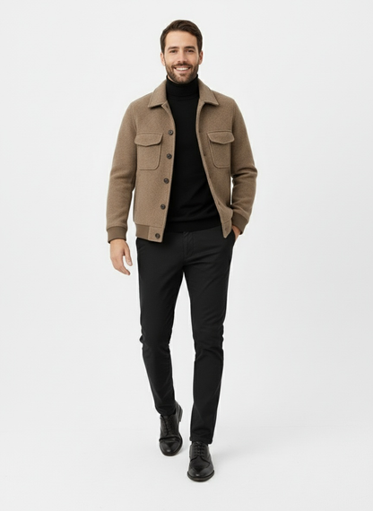 Herbstjacke Damen Strukturiert Mit Taschen - IdealeKleiden