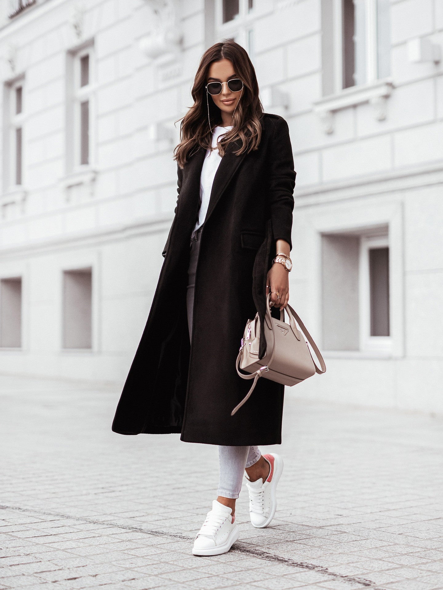 Women's Long Winter Coat Wool Jacket Elegant Collar