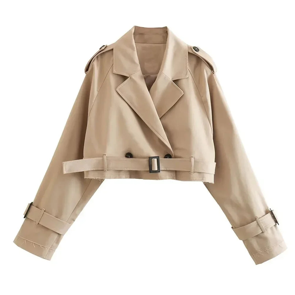 Damen Kurzjacke mit Gürtel Modern