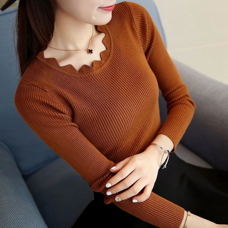 Women's Long Sleeve Round Neck Sweater