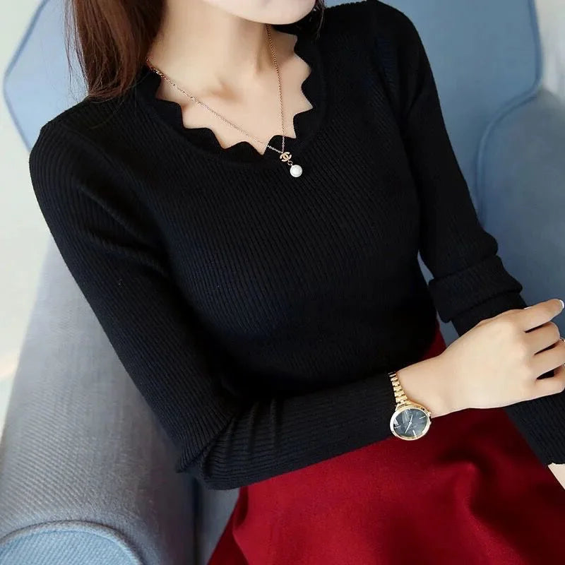 Women's Long Sleeve Round Neck Sweater