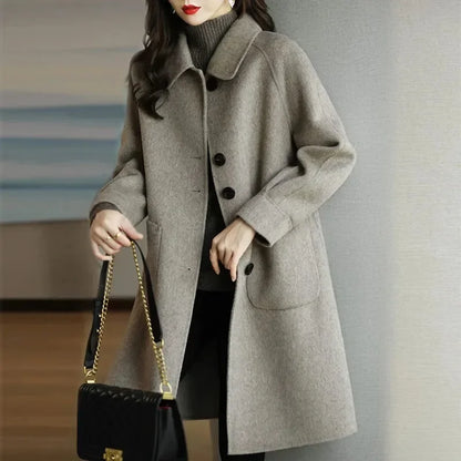Wollmantel Damen Koreanischer Stil Elegent - IdealeKleiden