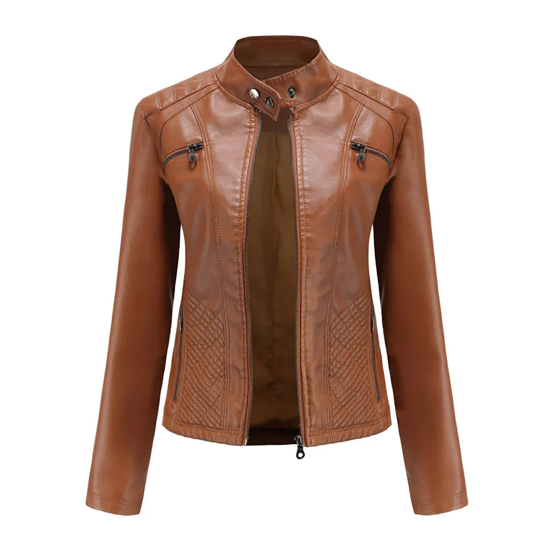 Elegant Leather Jacket Women Modern Timeless