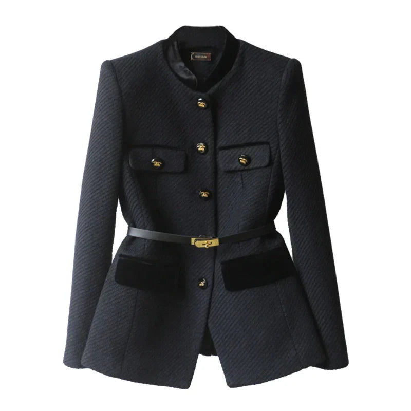 Elegant Women's Mid-Length Warm Wool Coat