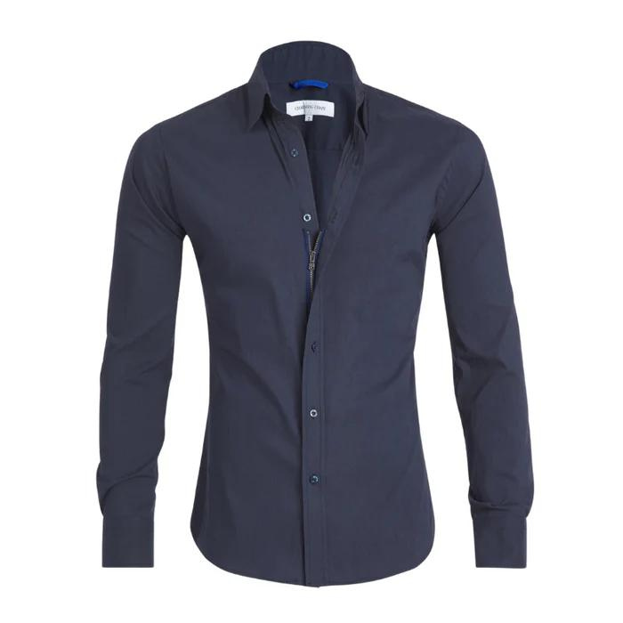 Elegant stretch blouse with zip
