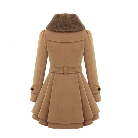 Eleganter Woll-Trenchcoat Damen Wintermantel - IdealeKleiden