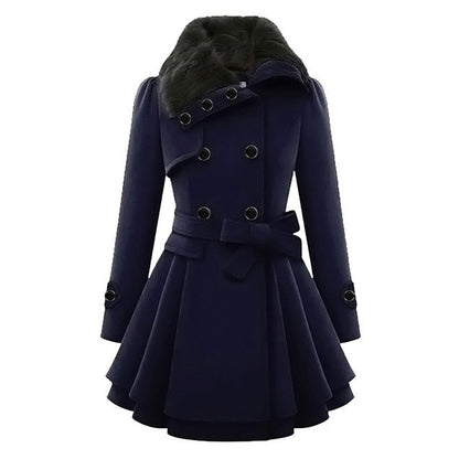 Elegant Wool Trench Coat Women's Winter Coat