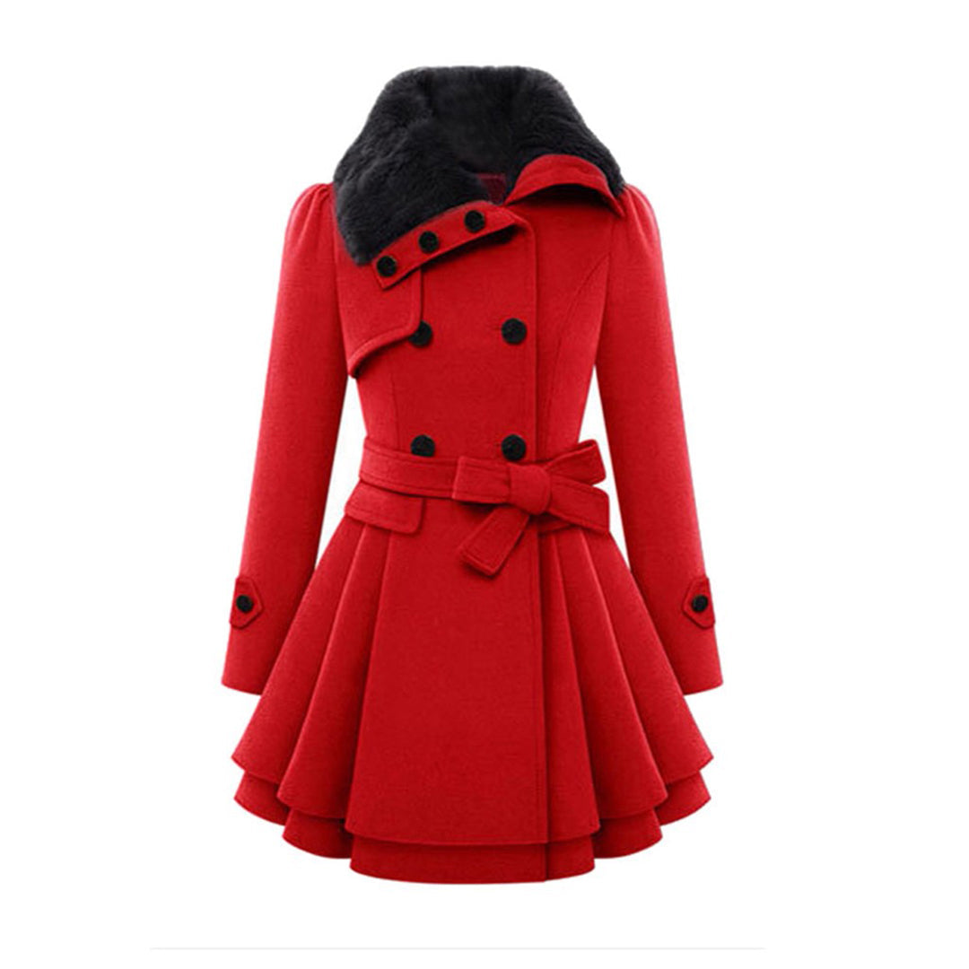 Elegant Wool Trench Coat Women's Winter Coat