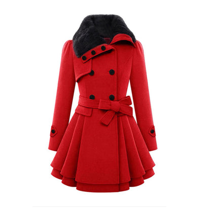 Elegant Wool Trench Coat Women's Winter Coat