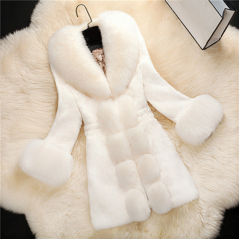 Elegant Snow Queen Style Winter Coat