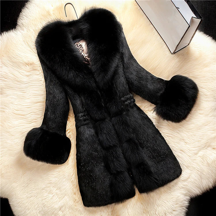 Warm Winter Dress Long for Women with Contrast Collar