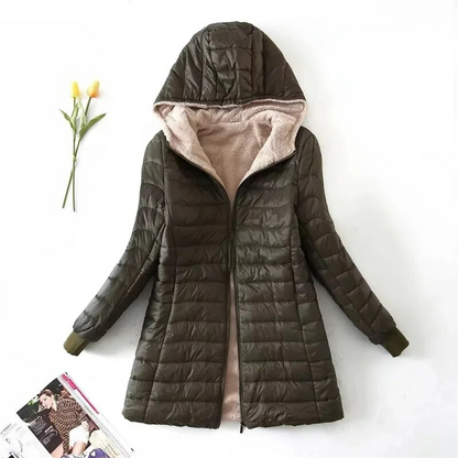 Women's Long Fleece Insulated Winter Coat