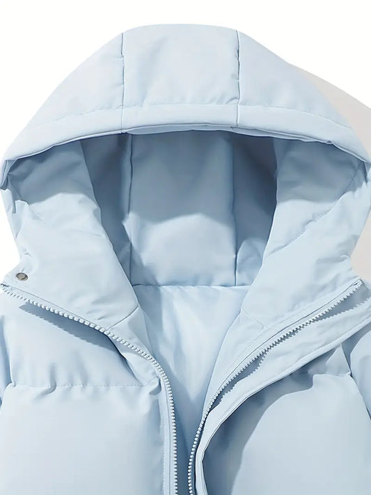 Warm gefütterte Winterjacke mit Kapuze - IdealeKleiden
