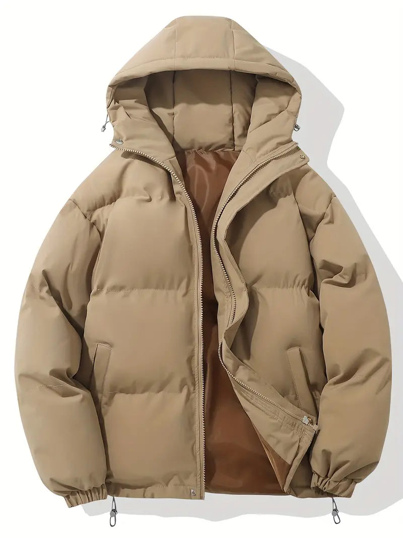Warm-lined winter jacket with hood