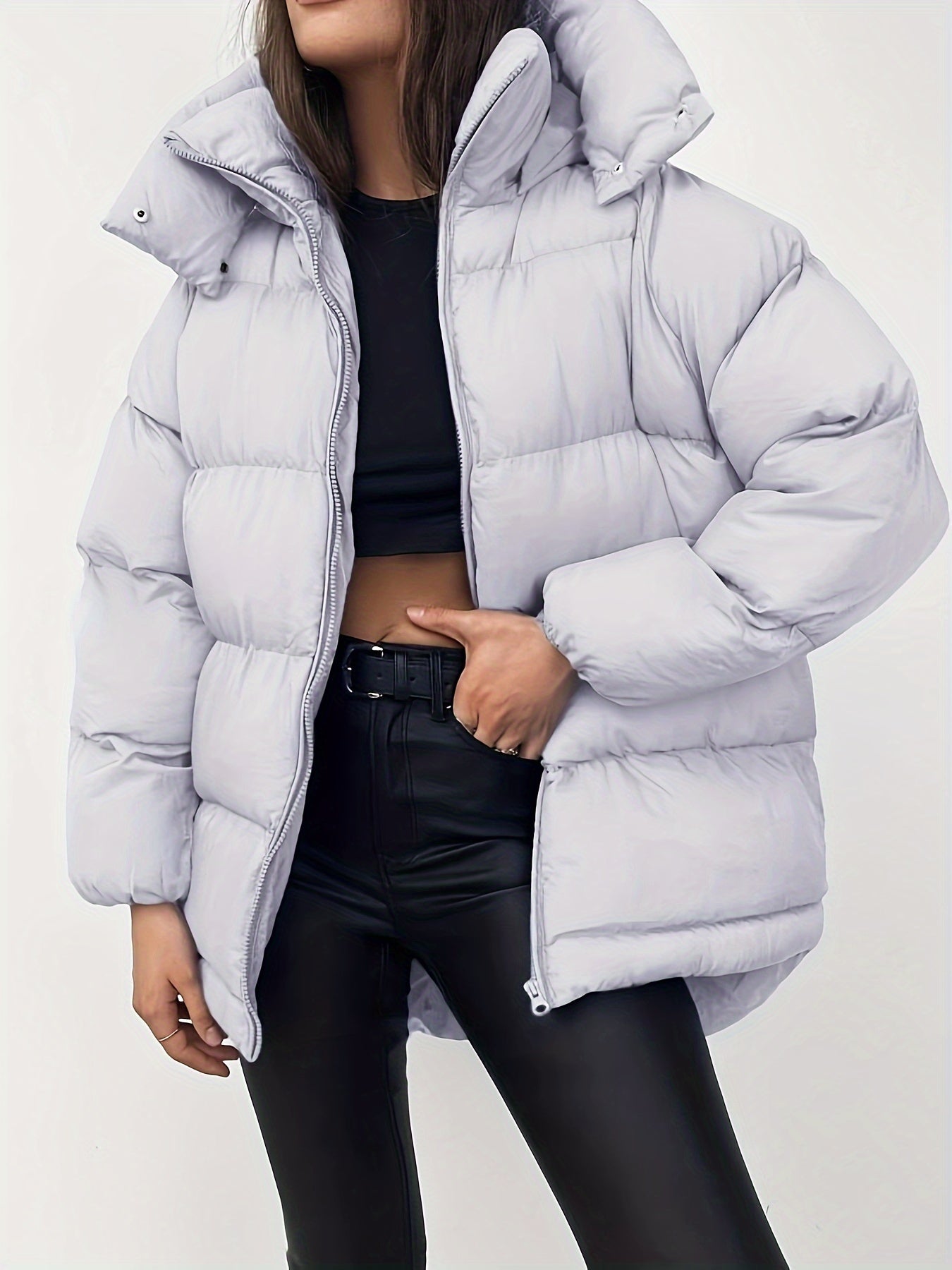 Stylish Women's Puffer Jacket Short Warm and Versatile