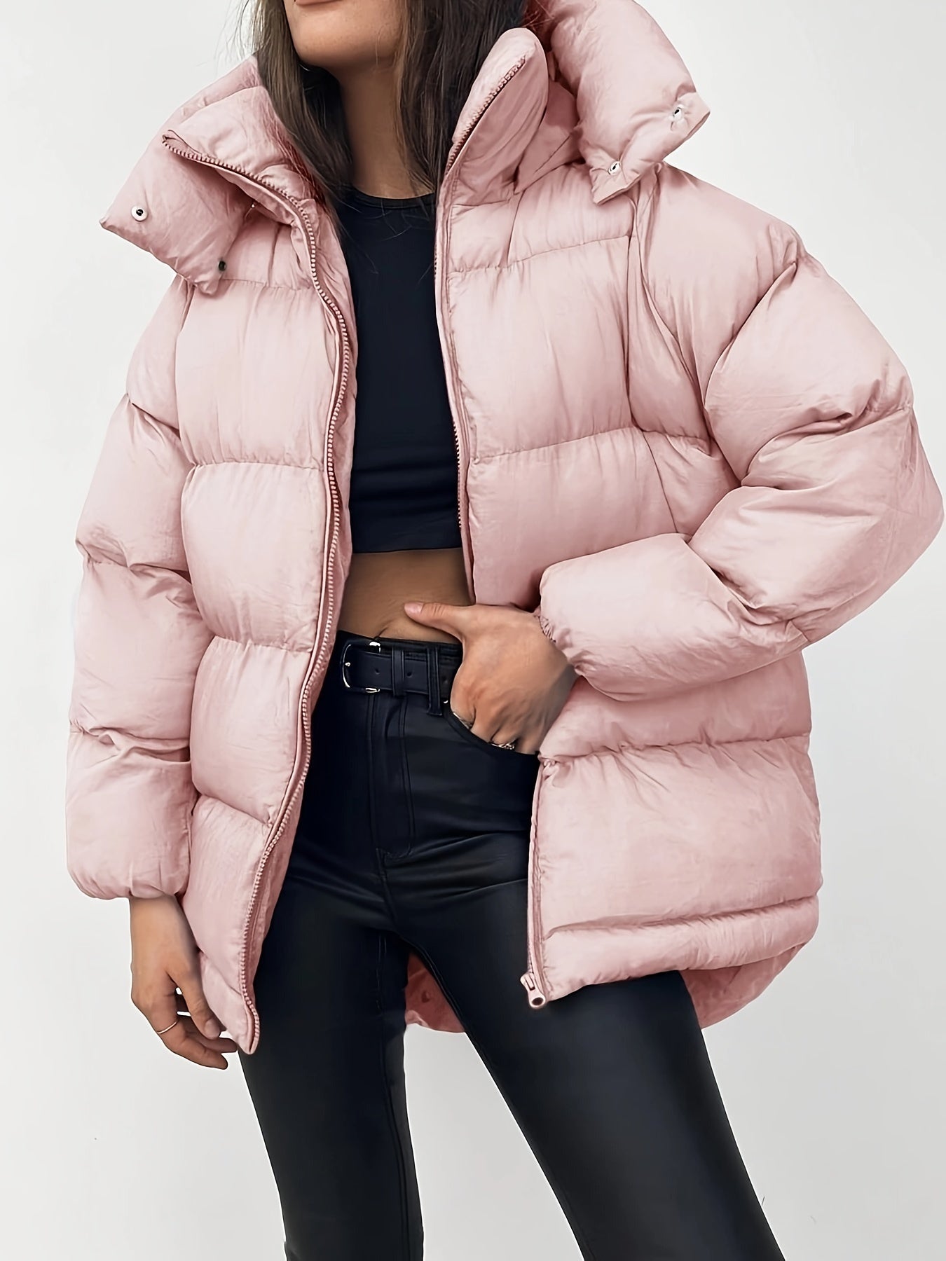 Stylish Women's Puffer Jacket Short Warm and Versatile