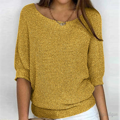 Stylish Women's Pullover Cross-Knit Design