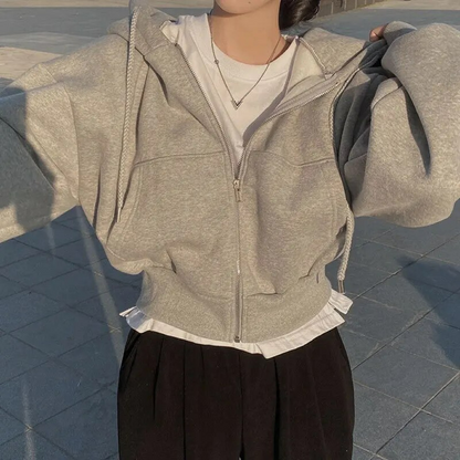 Soft Hooded Jacket Plush Outer Fabric