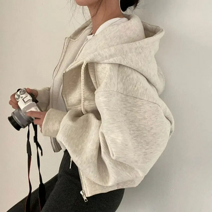 Soft Hooded Jacket Plush Outer Fabric