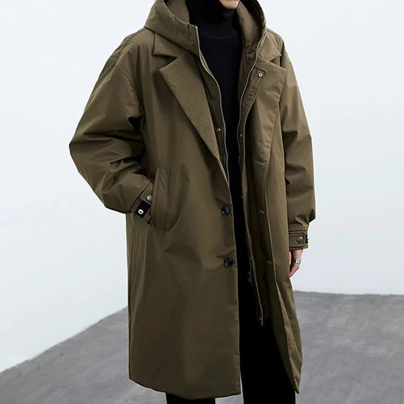 Men's Trench Coat Waterproof Warm Insulated