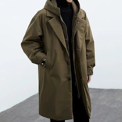 Men's Trench Coat Waterproof Warm Insulated