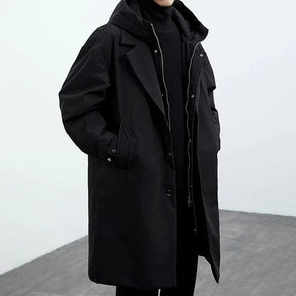 Men's Trench Coat Waterproof Warm Insulated