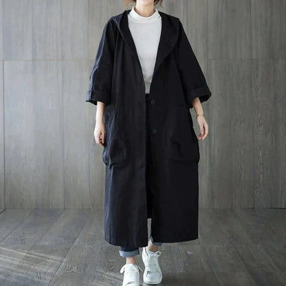 Elegant Trench Coat Long Oversized Hood