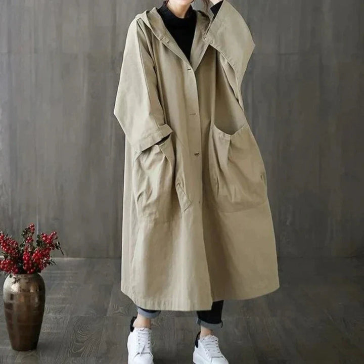Elegant Trench Coat Long Oversized Hood
