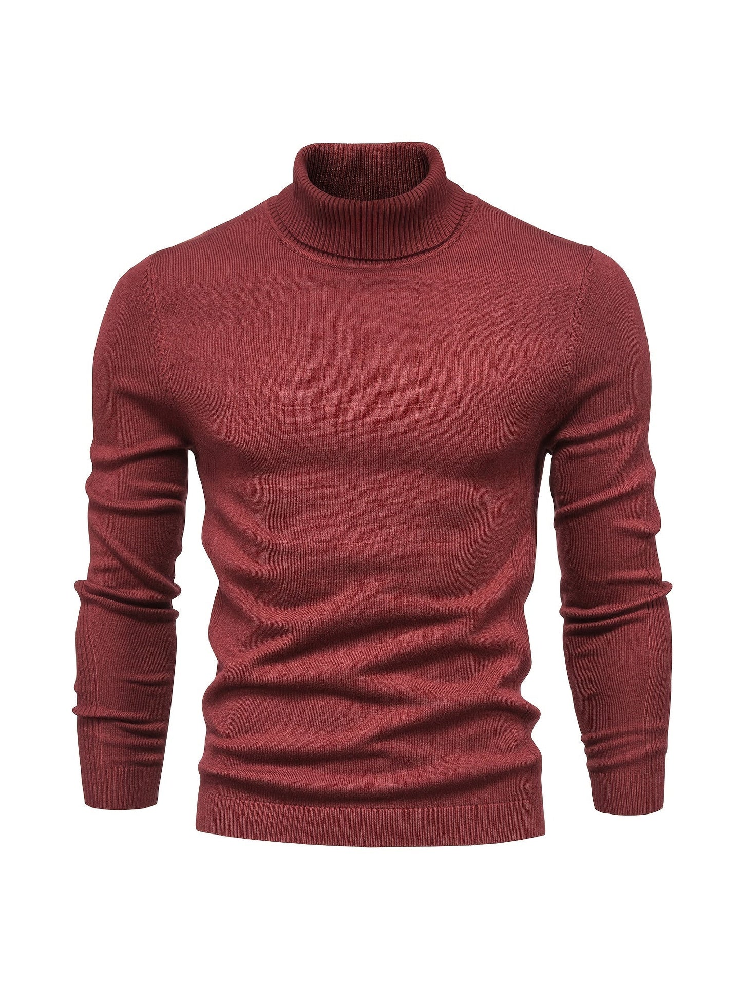 Men's Roll-Neck Sweater Merino Wool Modern Warm