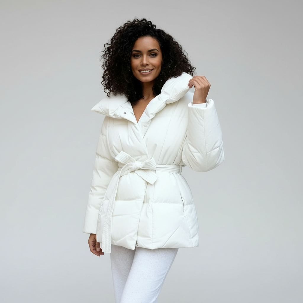 Women's Quilted Jacket Short Elegant Figure-Hugging