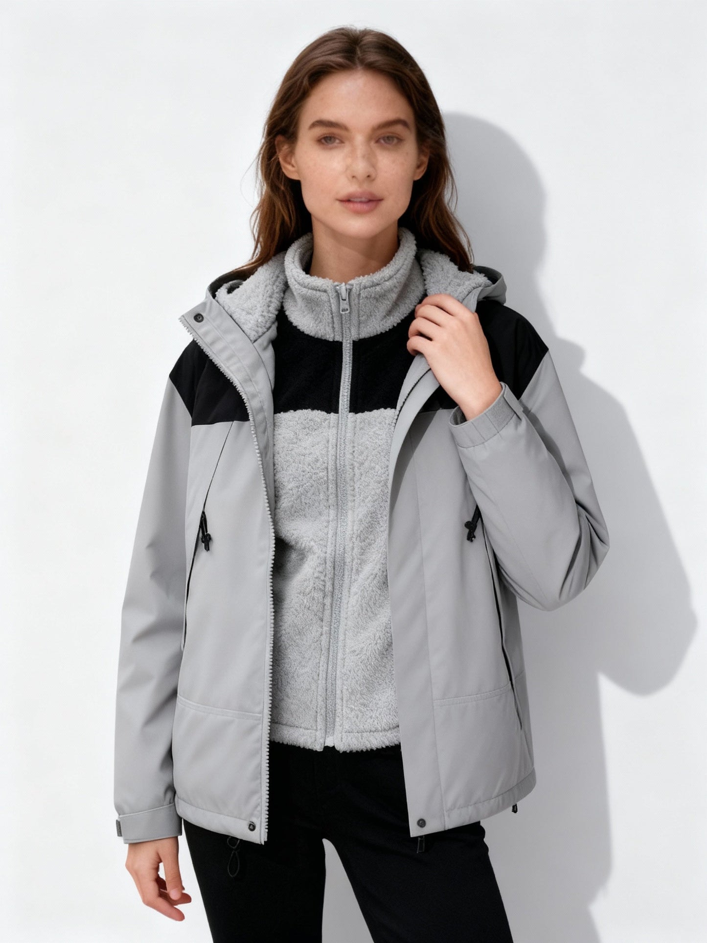 Practical Fleece Jacket Warm Hood