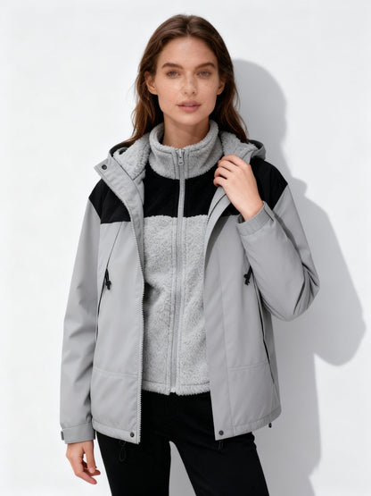 Practical Fleece Jacket Warm Hood