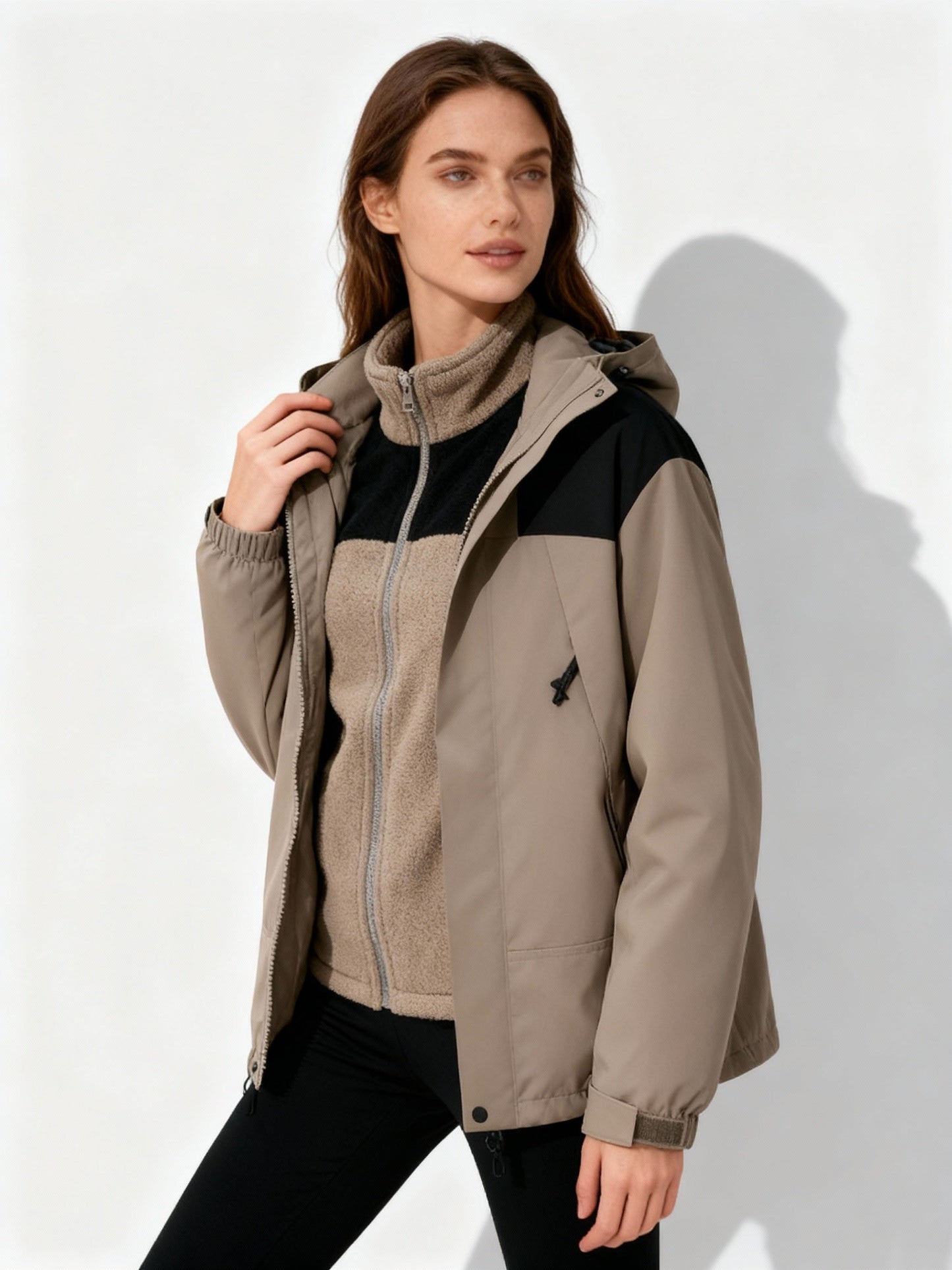 Practical Fleece Jacket Warm Hood