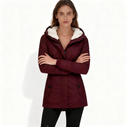 Warm Lined Women's Winter Jacket Hooded Coat