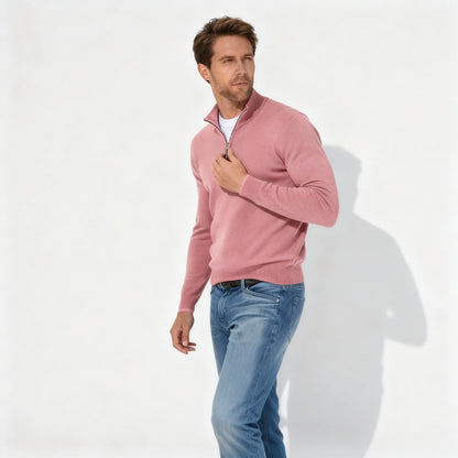 Fashionable V-Neck Pullover Zip