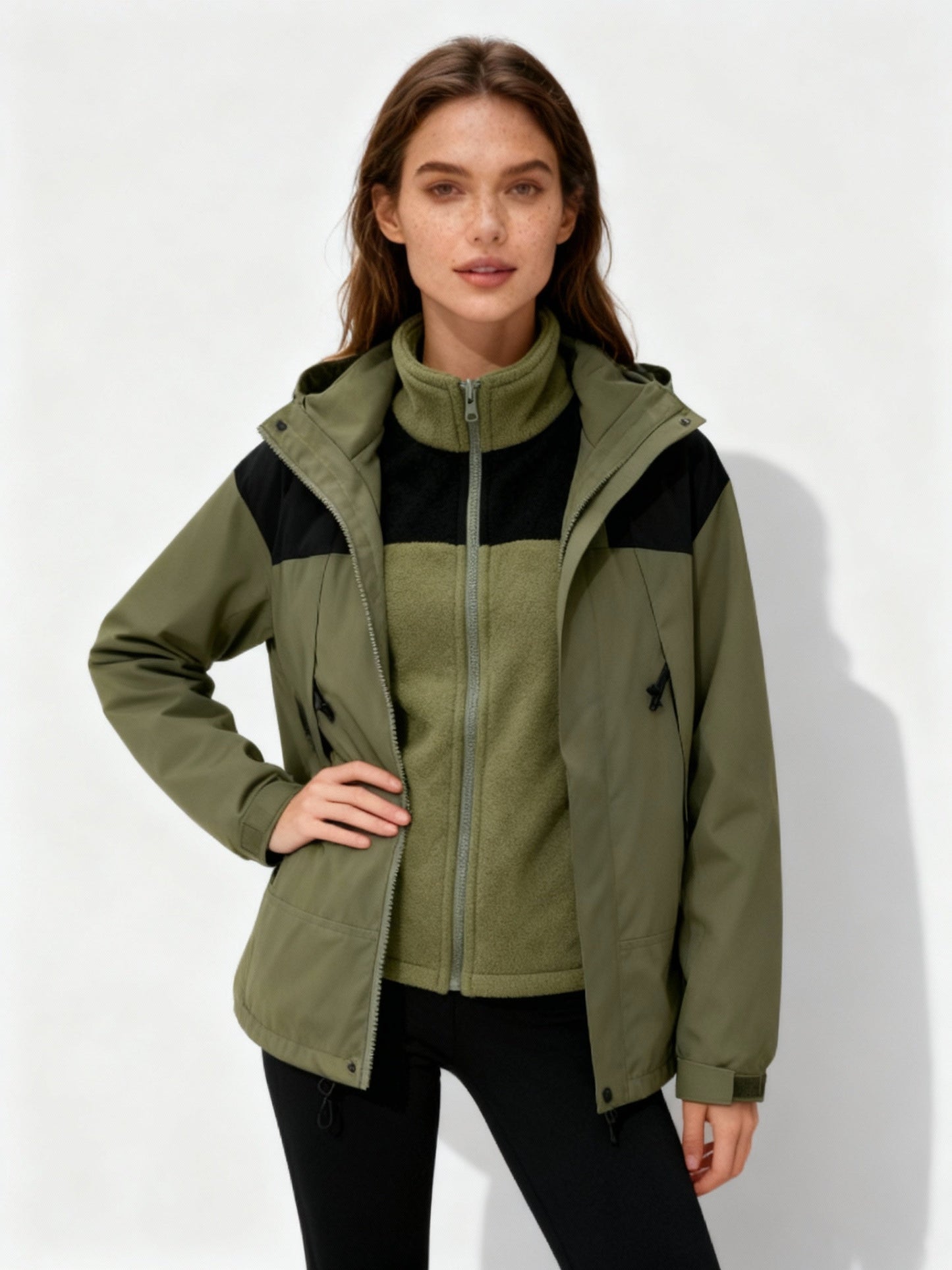 Practical Fleece Jacket Warm Hood