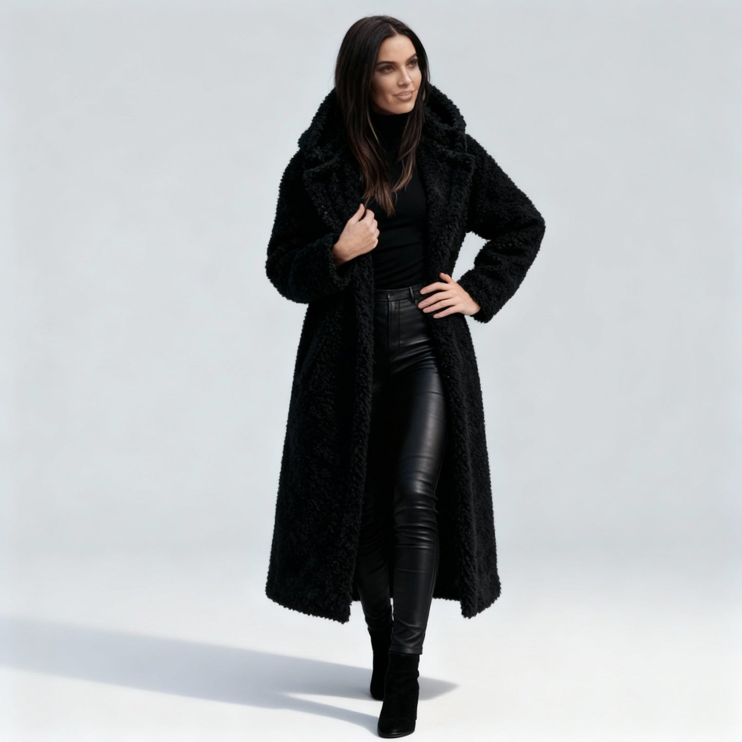 Soft Fleece Women's Long Elegant Coat