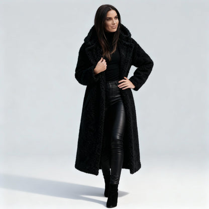 Soft Fleece Women's Long Elegant Coat
