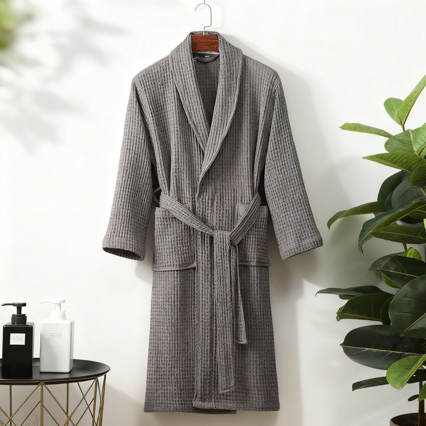 Women's Bathrobe Spring Waffle Look