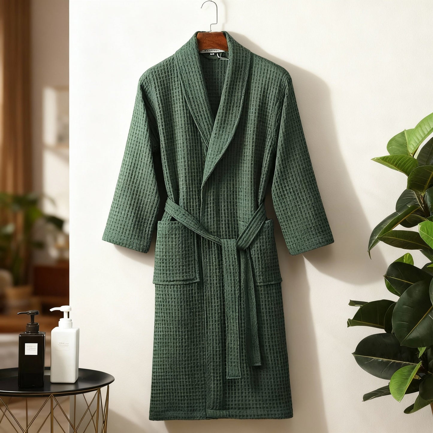 Women's Bathrobe Spring Waffle Look