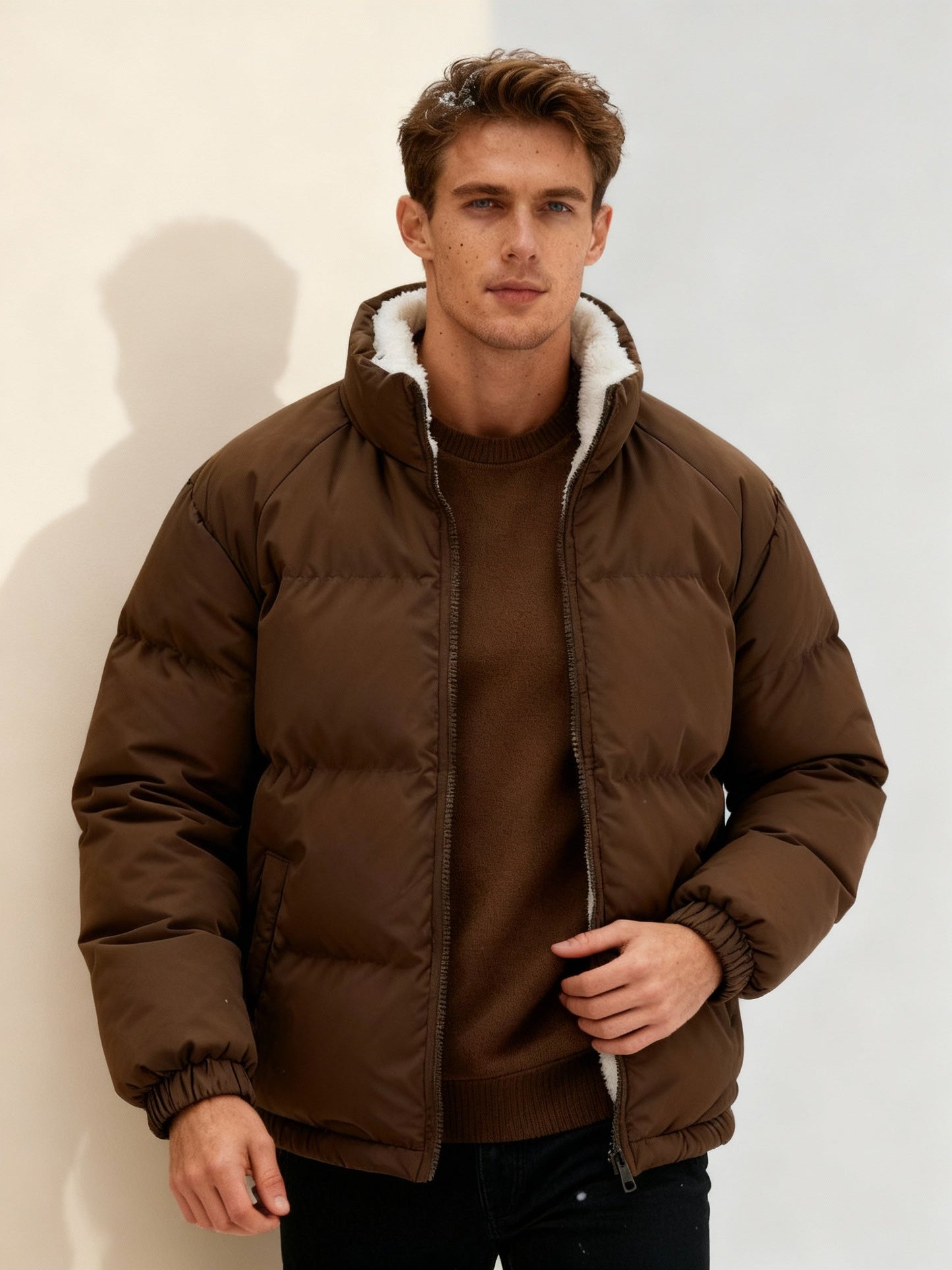 Men's Warm Insulated Fleece Puffer Jacket