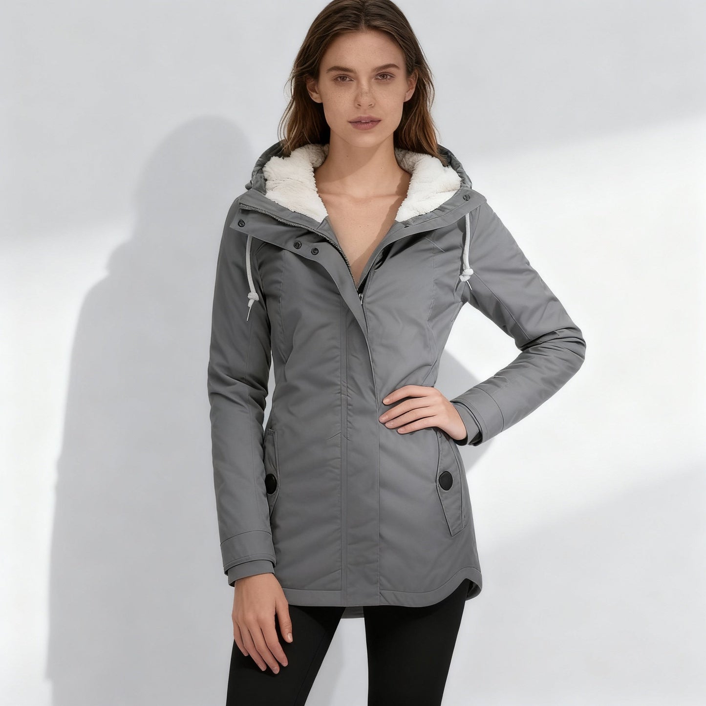 Warm Lined Women's Winter Jacket Hooded Coat