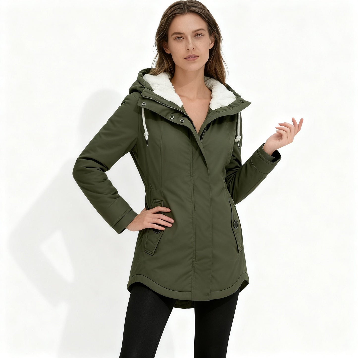 Warm Lined Women's Winter Jacket Hooded Coat