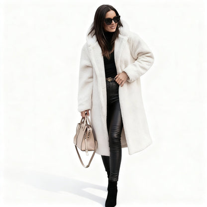 Soft Fleece Women's Long Elegant Coat