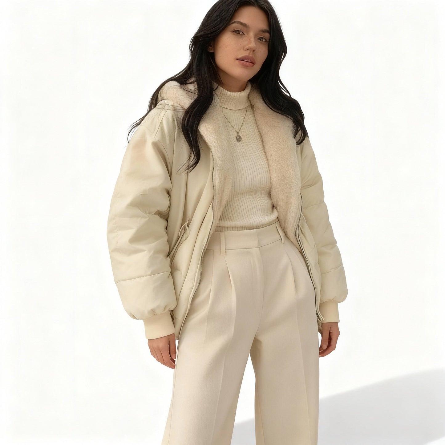 Warm Oversized Women's Winter Jacket Thermal Fleece
