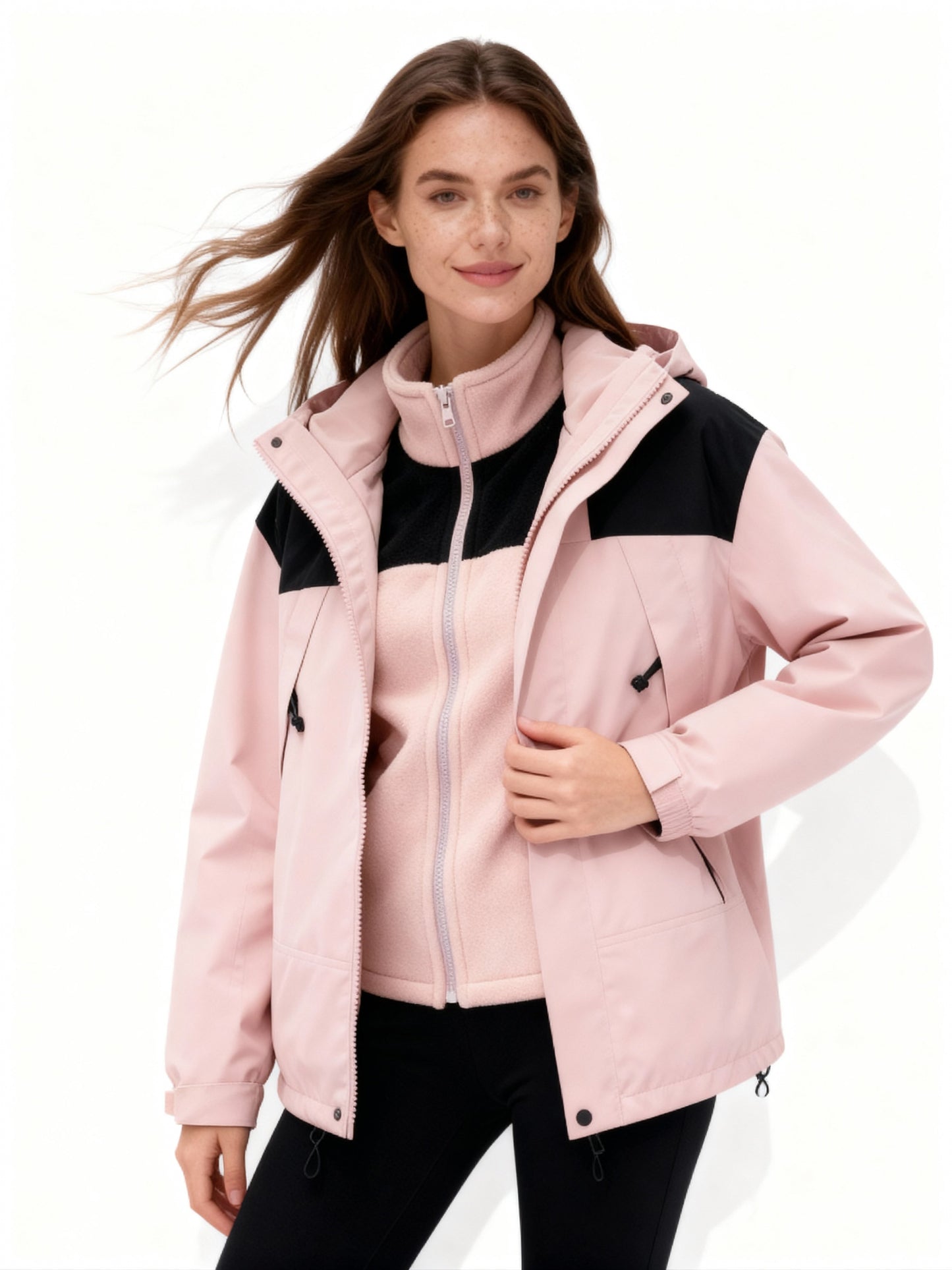Practical Fleece Jacket Warm Hood