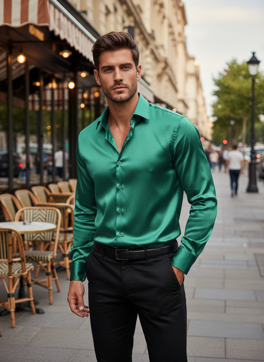 Elegantes Seidenhemd für Herren