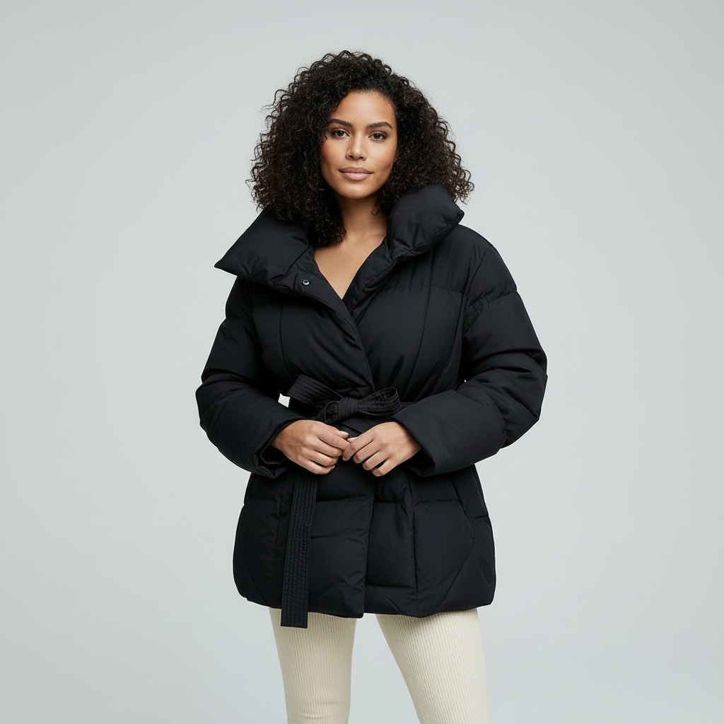 Damen Steppjacke Kurz Elegant Figurbetont - IdealeKleiden