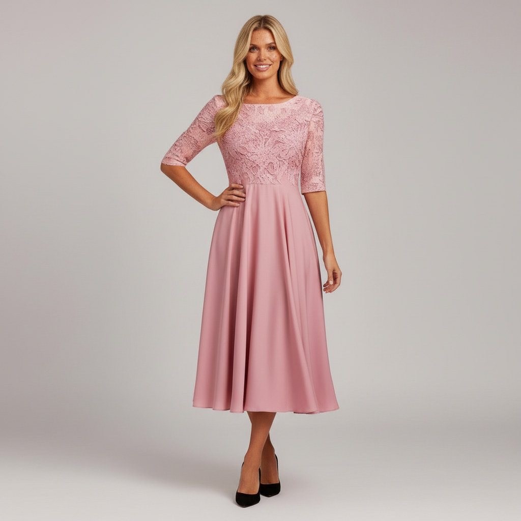 Elegant Women's Chiffon Midi Dress